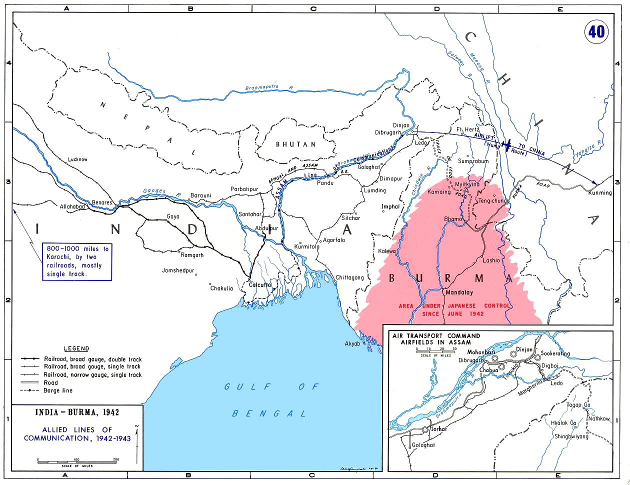 Allied lines of communication in Southeast Asia 1942 43